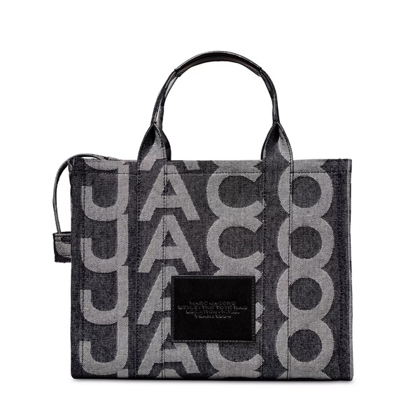MARC JACOBS The Monogram Medium Denim Tote - Grey/Blue Wash - Picture 3 of 10